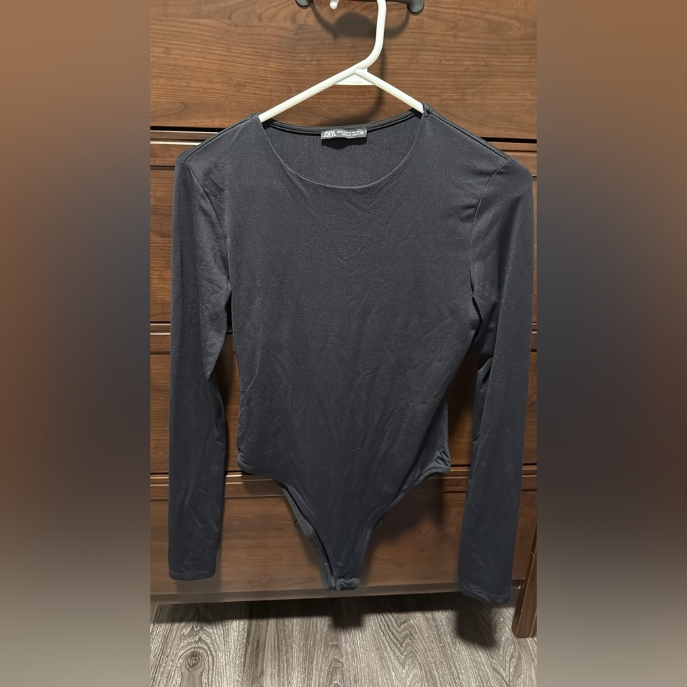 Zara Black Long Sleeve Bodysuit